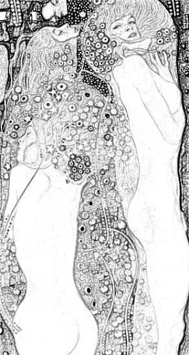 Gustav Klimt Serpientes de agua II