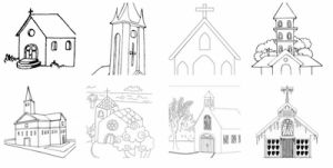 dibujos de iglesias para colorear